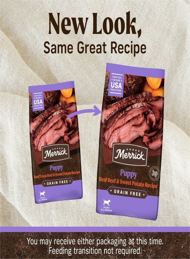 Merrick Premium Grain Free Dry Puppy Food, Wholesome And Natural Kibble With Real Texas Beef And Sweet Potato - 4.0 lb. Bag - Image 2